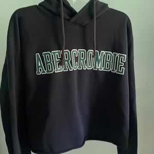 Navy Blue Cropped Abercrombie Hoodie